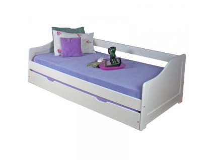 LAURA postel s výsuvnou přistýlkou 8808 - bílá