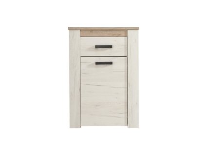 KENT 1K1F komoda dub bílý/dub šedý