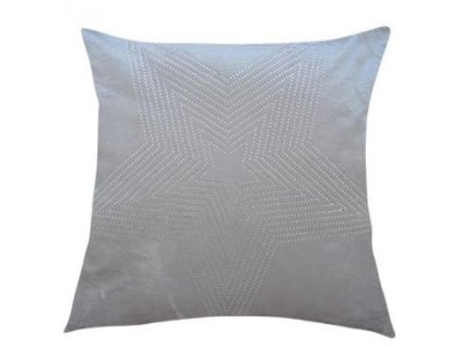Dekorativní polštář - stříbrný, hvězda