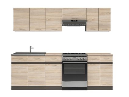 JUNONA 240 cm kuchyň dub sonoma
