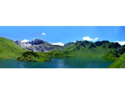 Bondecor OBRAZ CAGI 50x150 cm jezero, hory