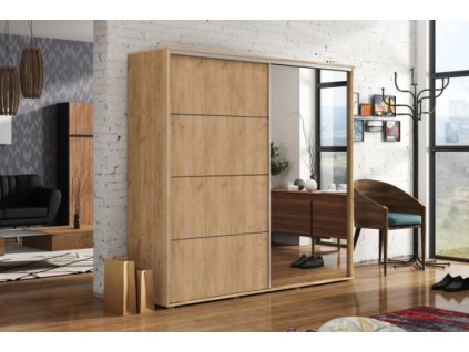 A12 skříň šatní v. 245 cm s posuvnými dveřmi šířka 100 - 230 cm