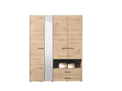 LEON 4K2FO skříň šatní kombinovaná se zrcadlem