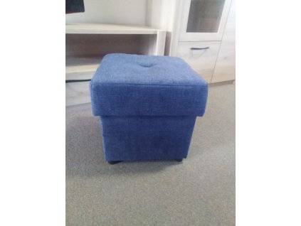 Taburet s úložným prostorem modrý - VÝPRODEJ