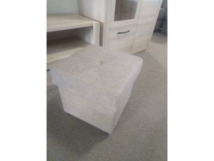 Taburet s úložným prostorem béžový - VÝPRODEJ