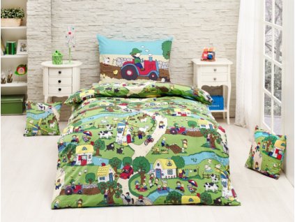 Povlečení Bavlna Vesnička 140 x 200 cm