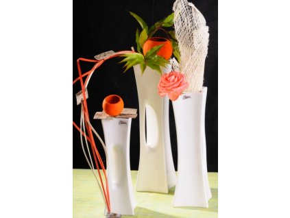 Váza X  30 cm bílá