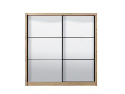 NAVARA 215 OG skříň šatní se dvěma zrcadly, dub artisan