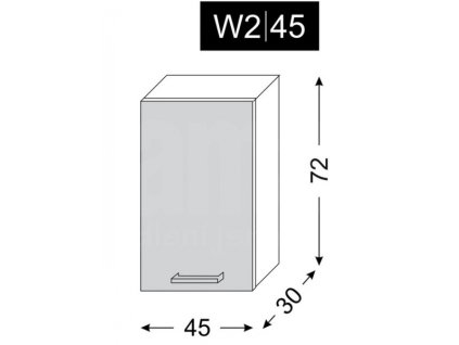 Platinum W2/45 skříňka horní