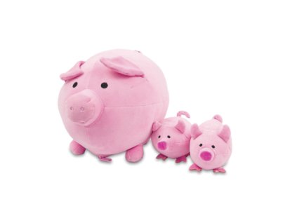 Plyšák/polštářek mikrospandex Prasátko + selátka 35cm