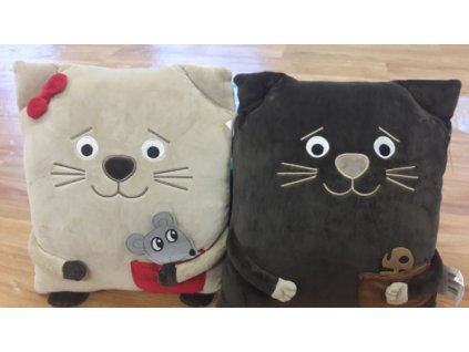 Polštářek/ plyšák Kočka 52cm světlá