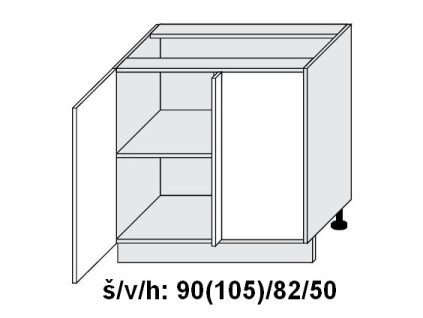 Quantum D13U skříňka dolní rohová