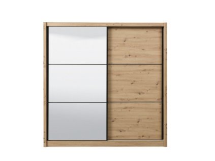 NAVARA 215 skříň šatní se zrcadlem, dub artisan