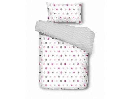 Povlečení dětské Milky Way Pink Karo - bavlna