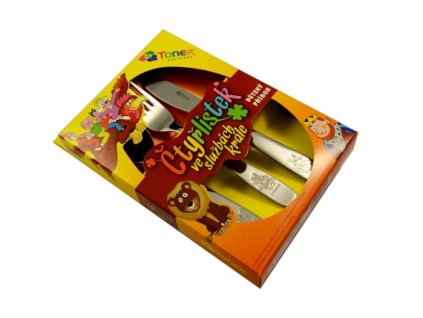 Jídelní příbor dětský ČTYŘLÍSTEK 3-dílná souprava