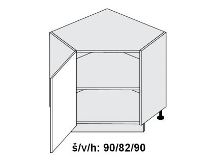 Quantum D12R/90 skříňka dolní rohová