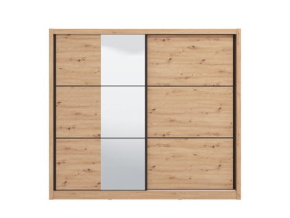 NAVARA 245 skříň šatní se zrcadlem, dub artisan