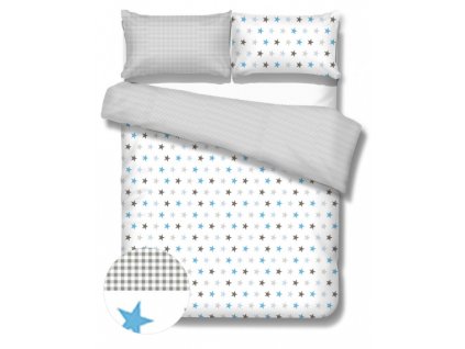 Bavlněné povlečení Milky Way Blue Karo
