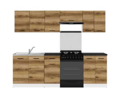 JUNONA  240 cm kuchyň bílá/dub delano světlý