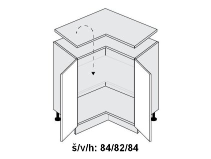Quantum D12/90 skříňka dolní rohová
