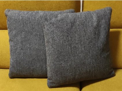 Polštářek šedý režný 50 x 50 cm