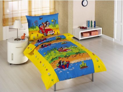 Povlečení Bavlna Krtek v autíčku 140 x 200 cm