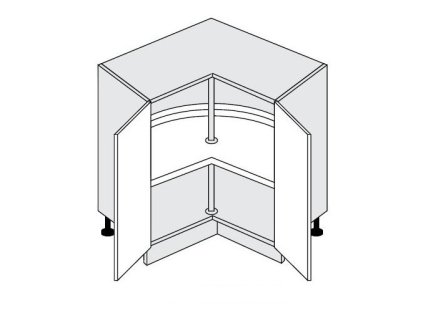 D12/ 90 dvířka dolní Silver - Havana k rohové skříňce