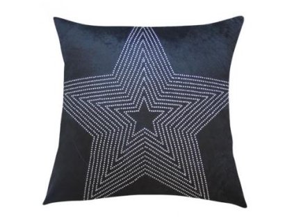 Dekorativní polštář - černý, hvězda