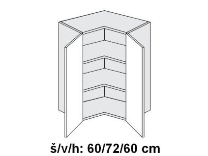 Quantum W12/60 skříňka horní rohová