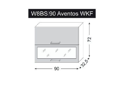Quantum  W8BS AVENTOS/90 skříňka horní výklopná - sklo matné