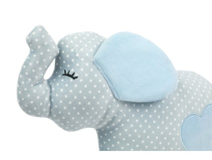 Plyšák/polštářek mikrospandex Sloník modrý 30cm