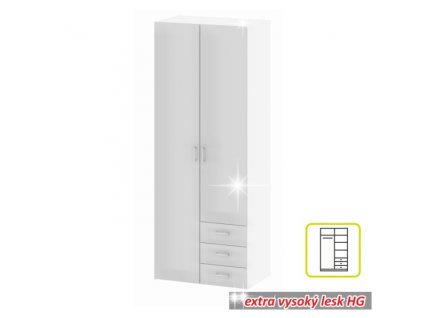 GWEN 70425 skříň,bílý lesk