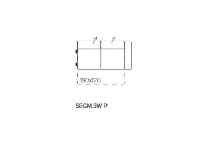 HAMPTON SEGM.3W/ P pravý rozkládací