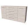 Komoda MIA 3 140–180 cm, výška 86 cm (2D4S)  kombinovaná se 2 dvířky a 4 zásuvkami