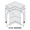 Quantum D12/90 skříňka dolní rohová