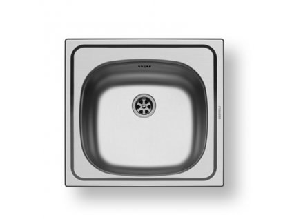 Odolný nerezový vestavný dřez BASIC E 33, satin, 33x22 cm