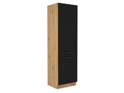 Potravinová skříňka, černý mat / dub artisan, Monro 60 DK-210 2F