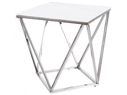 Konferenční stolek SILVER B II ocel/efekt bílého mramoru