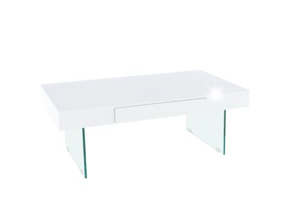 Konferenční stolek, bílý extra vysoký lesk, DAISY 2 NEW