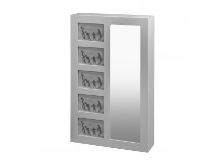 Bílé závěsné zrcadlo se šperkovnicí STELLA, praktické a stylové