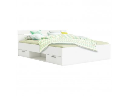 Multifunkční postel MICHIGAN 160x200 cm, perleťově bílá, s úložným prostorem
