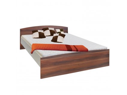 Dvoulůžko 60342 180x200 cm, ořech/bílá, stabilní rám s úložným prostorem