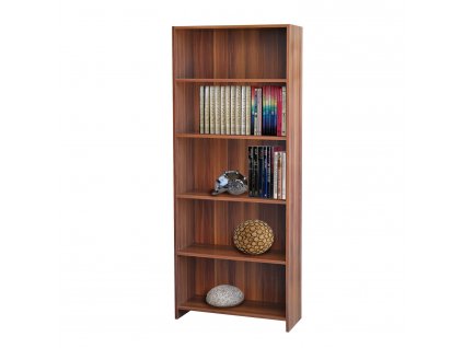 Praktická ořechová knihovna 61613 s 4 variabilními policemi, 171 cm