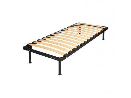 Stabilní černá kovová postel AMERIKA 90x200 cm pro jednolůžko