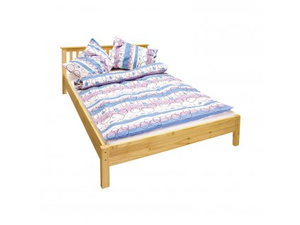 Dvoulůžko TORINO 140x200 cm z masivní borovice, lakované, pevné a stylové