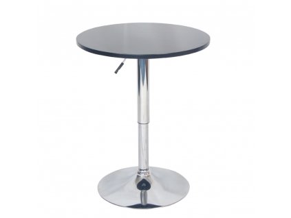 Barový stůl s nastavitelnou výškou, černá, průměr 60 cm, BRANY NEW
