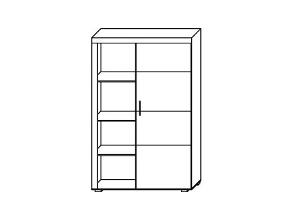 Regál Samir R2 švestka/grafit