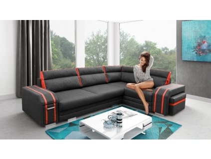 Sedací souprava Avanti P černá/oranžová