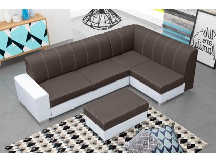 Sedací souprava Rest P tm.hnědá/bílá