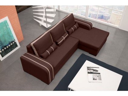 Sedací souprava Perry P tm.hnědá/sv.hnědá